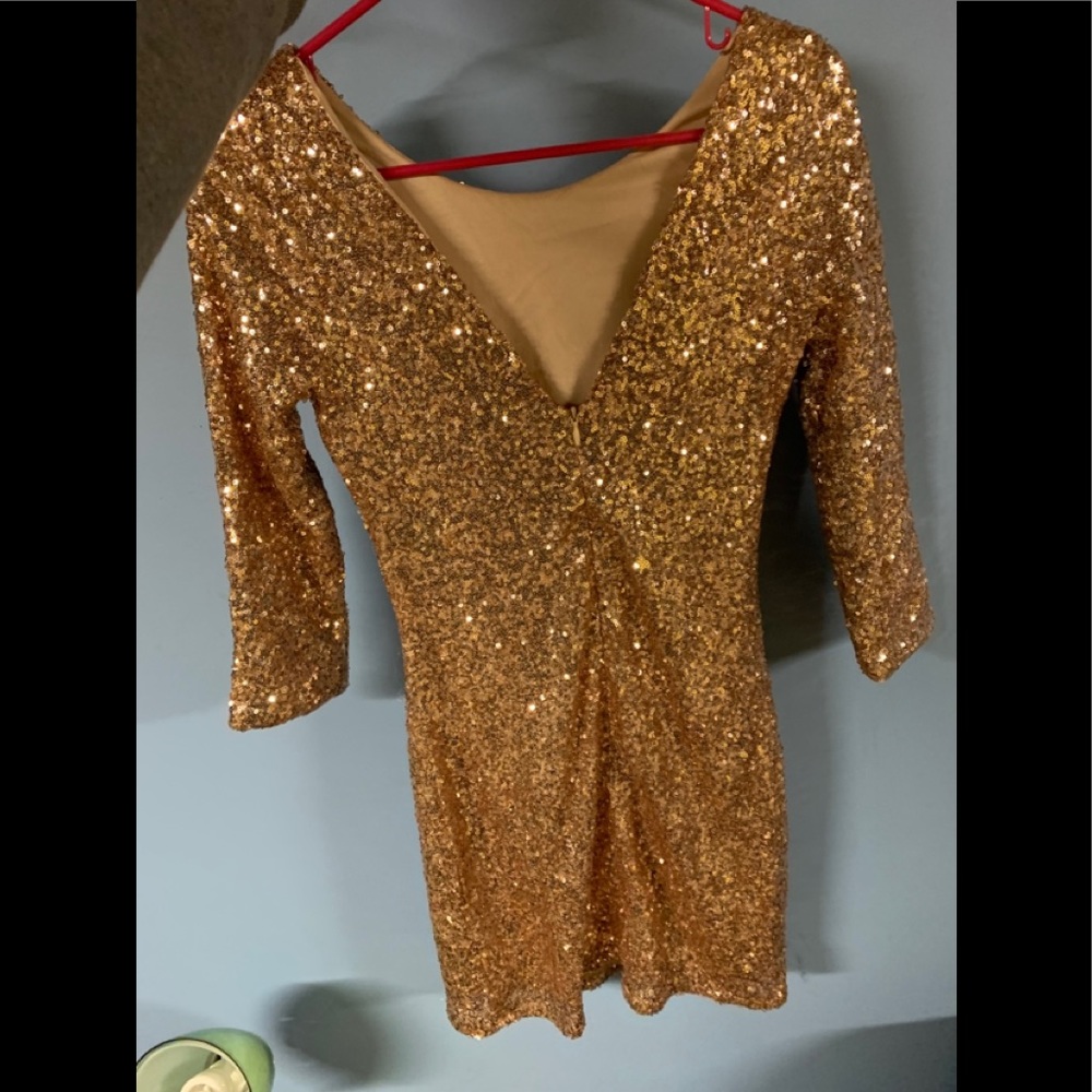 Super cute mini gold mini dress size small